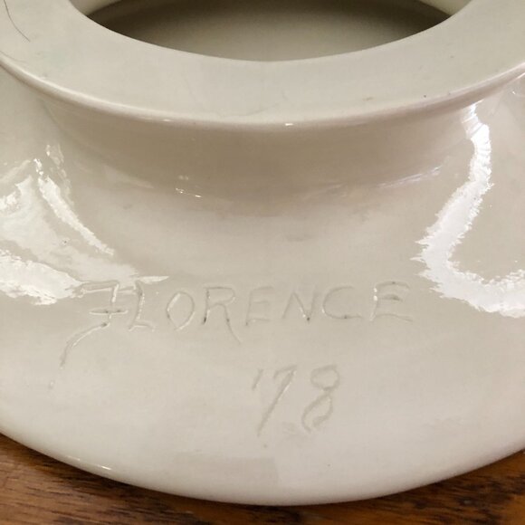 Vintage Strawberry Shortcake Hand-painted Ceramic Pedestal Footed Cake Plate Dom - Picture 3 of 5